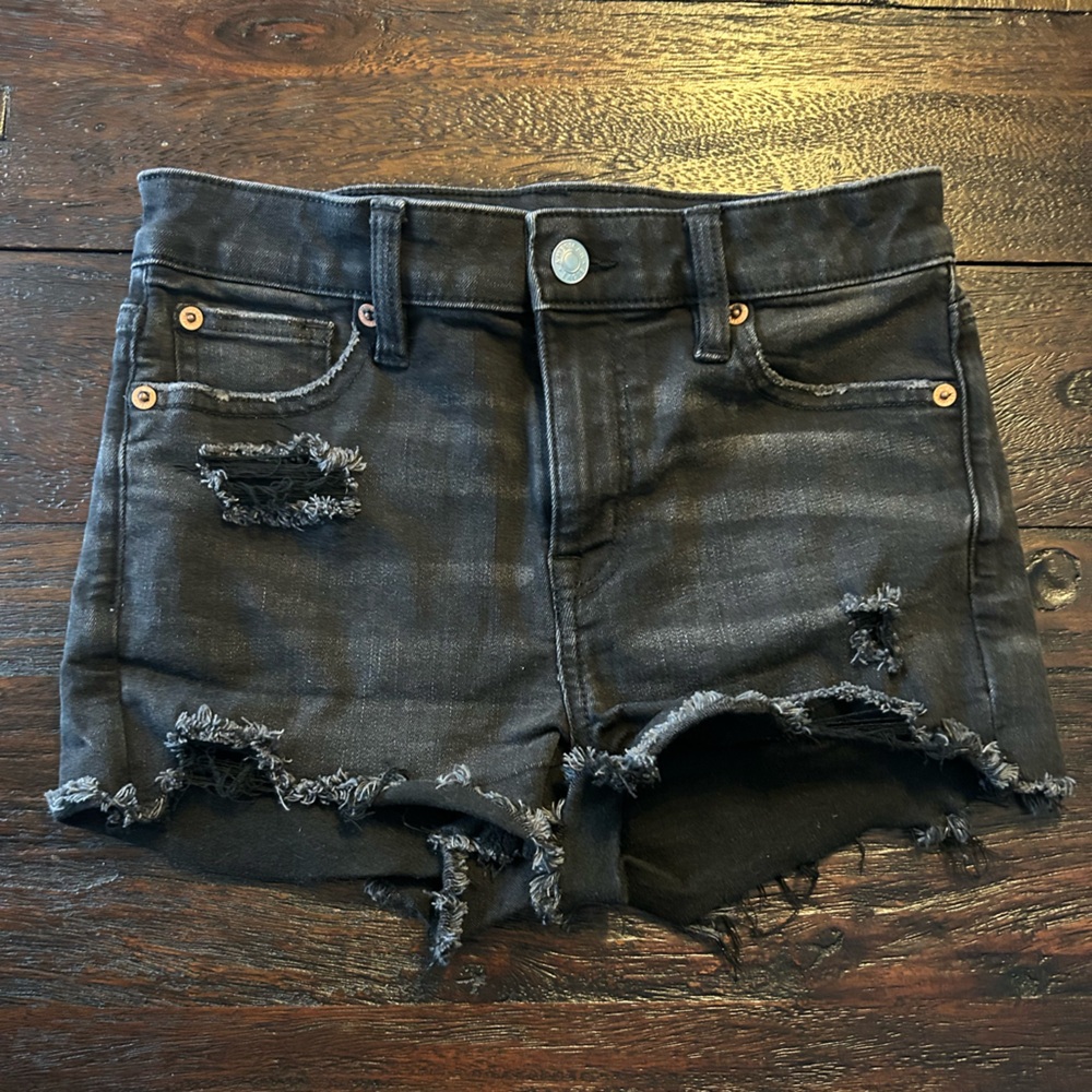 American Eagle Outfitters Next Level Stretch Rise Shorties- Denim Shorts